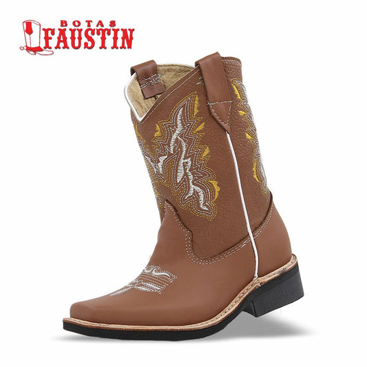 BOTA INFANTIL DE PIEL GENUINA, ESTILO 1 COLOR CAFE TANG – FAUSTIN