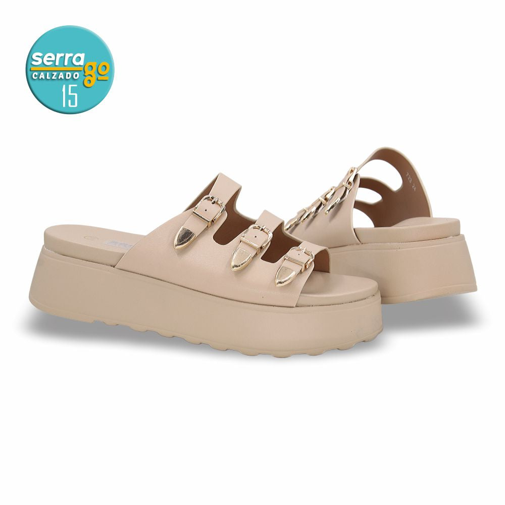 SANDALIA PLATAFORMA DAMA ESTILO 723 COLOR MAQUILLAGE