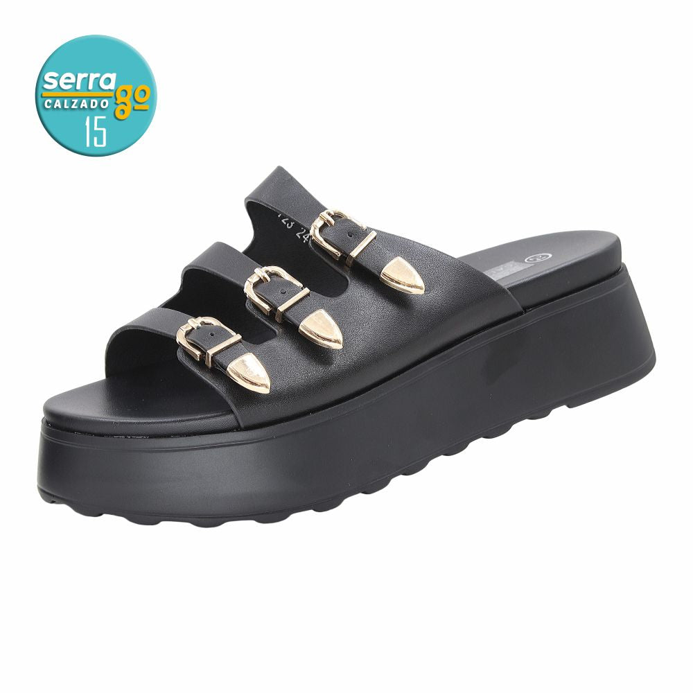 SANDALIA PLATAFORMA DAMA ESTILO 723 COLOR NEGRO