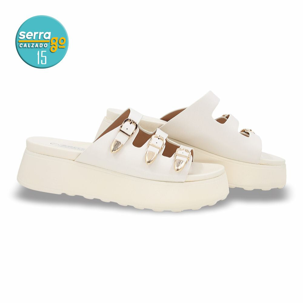SANDALIA PLATAFORMA DAMA ESTILO 723 COLOR LATTE