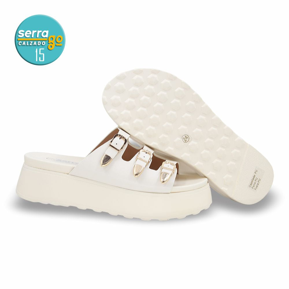 SANDALIA PLATAFORMA DAMA ESTILO 723 COLOR LATTE