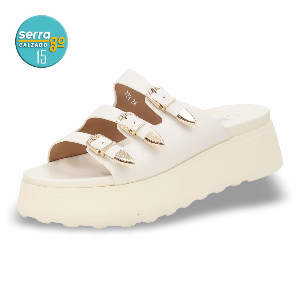 SANDALIA PLATAFORMA DAMA ESTILO 723 COLOR LATTE
