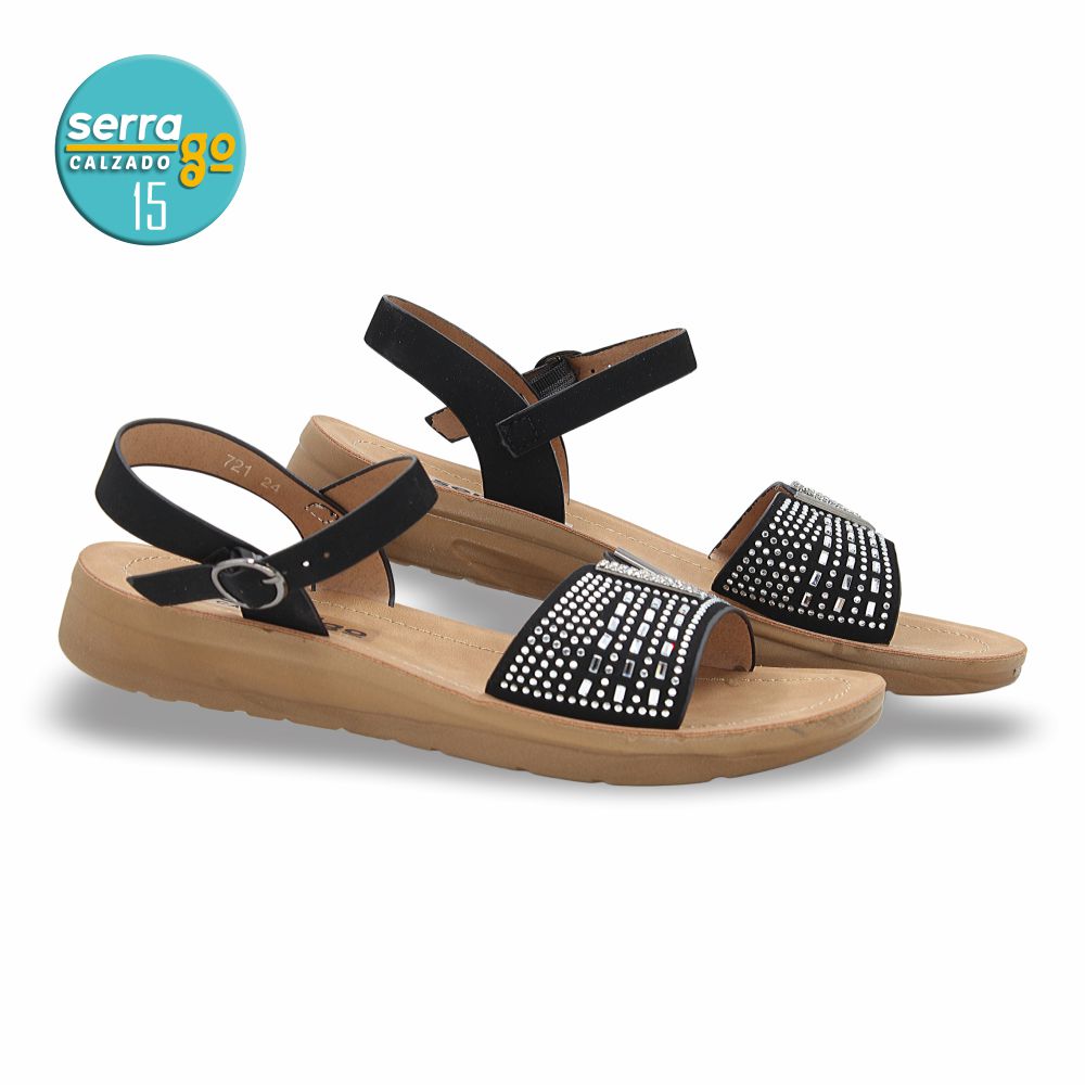 SANDALIA CASUAL DAMA ESTILO 721 COLOR NEGRO