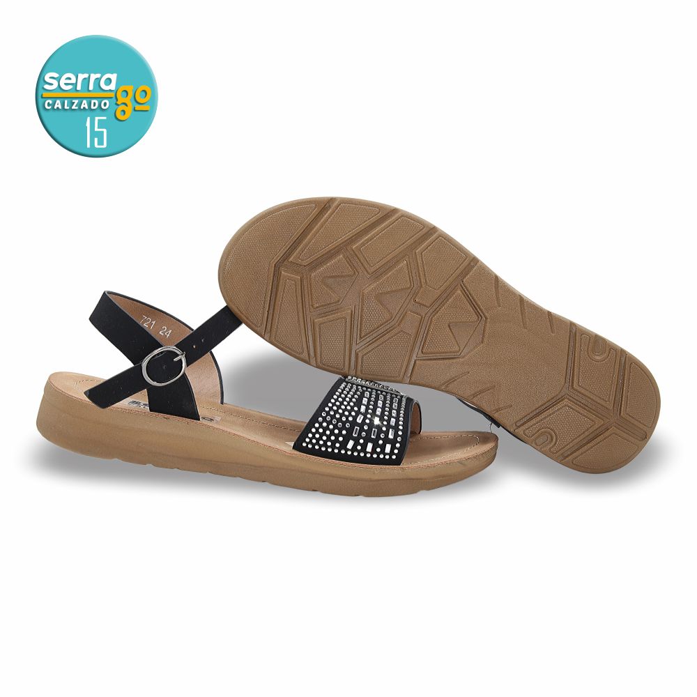 SANDALIA CASUAL DAMA ESTILO 721 COLOR NEGRO