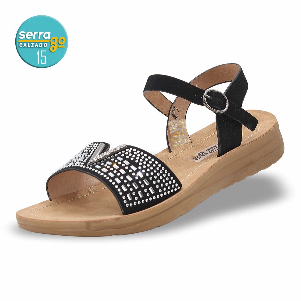 SANDALIA CASUAL DAMA ESTILO 721 COLOR NEGRO