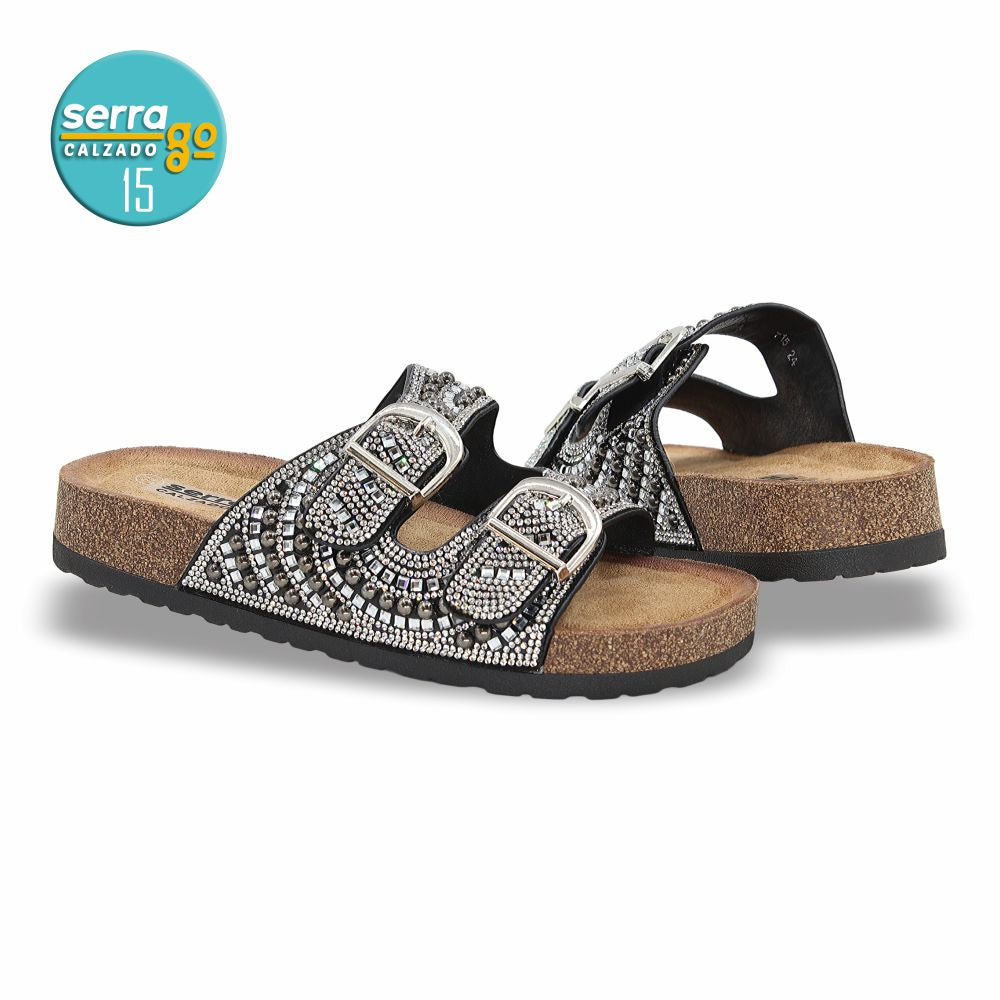 SANDALIA DE PLATAFORMA DAMA ESTILO 715 COLOR NEGRO
