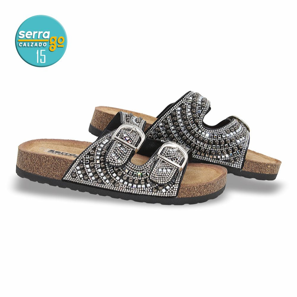 SANDALIA DE PLATAFORMA DAMA ESTILO 715 COLOR NEGRO