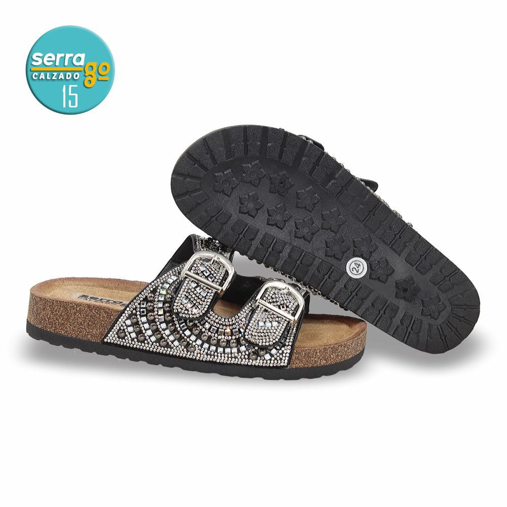 SANDALIA DE PLATAFORMA DAMA ESTILO 715 COLOR NEGRO