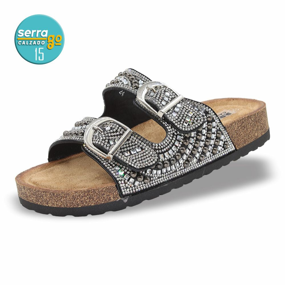 SANDALIA DE PLATAFORMA DAMA ESTILO 715 COLOR NEGRO