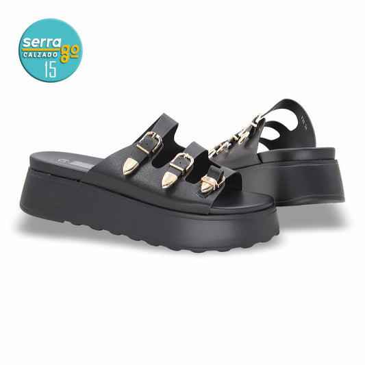 SANDALIA PLATAFORMA DAMA ESTILO 723 COLOR NEGRO
