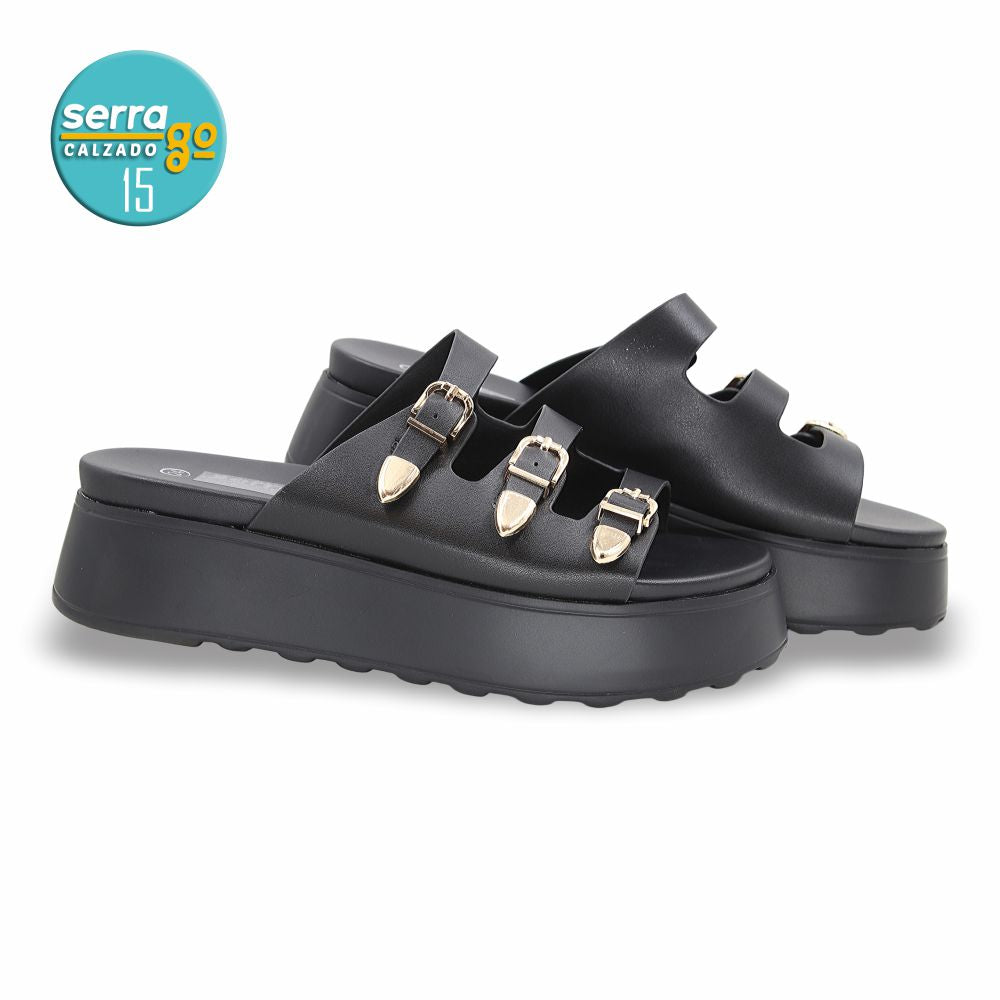 SANDALIA PLATAFORMA DAMA ESTILO 723 COLOR NEGRO
