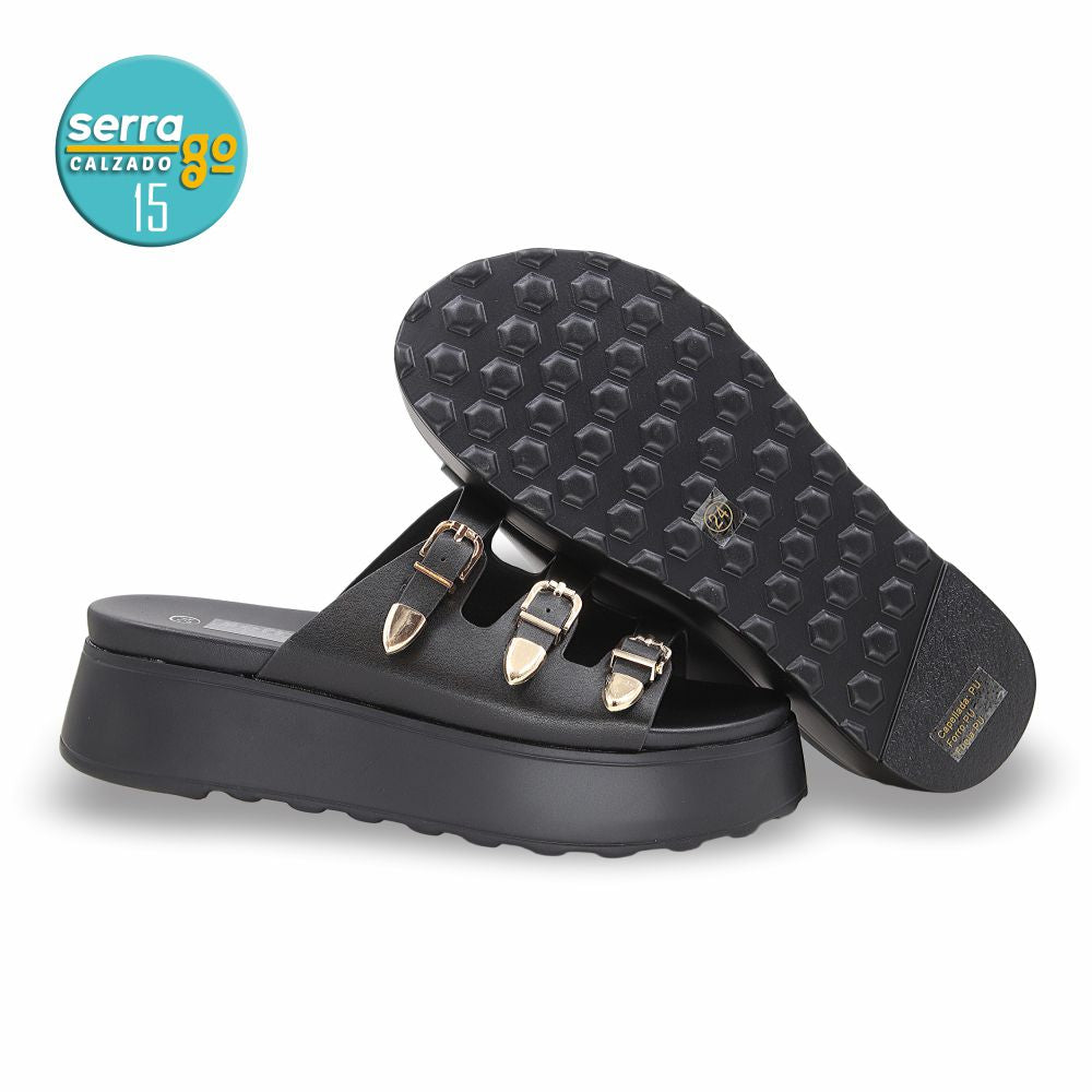 SANDALIA PLATAFORMA DAMA ESTILO 723 COLOR NEGRO