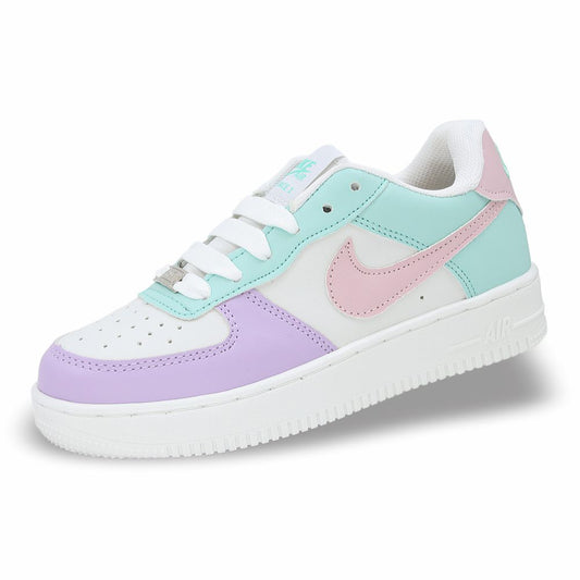CALZADO URBANO REPLICA NIK AIR FORCE 1 L20 COLOR BLANCO MTA LILA