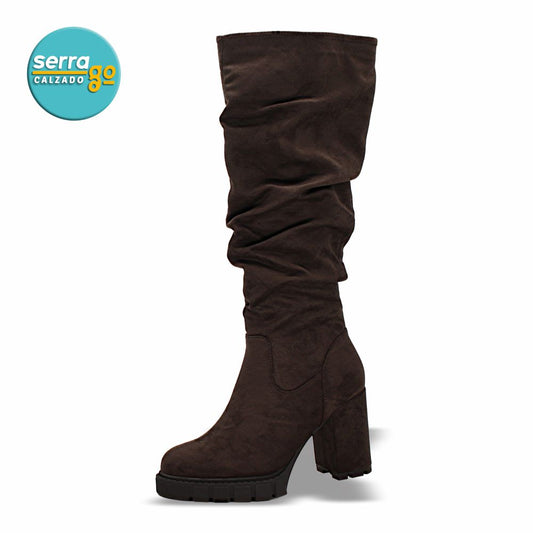 BOTA LARGA DAMA ESTILO JO-08 COLOR CAFÉ