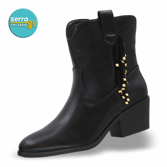 BOTA CAÑA MEDIA DAMA ESTILO JO-13 COLOR NEGRO