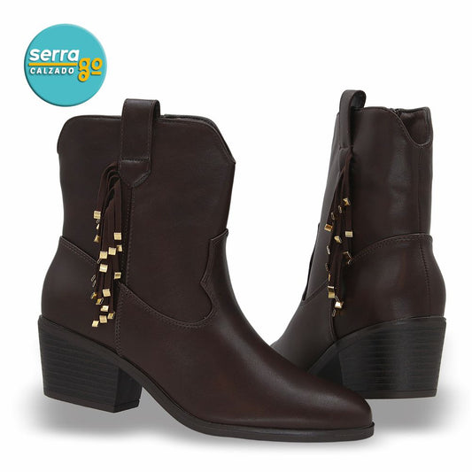 BOTA CAÑA MEDIA DAMA ESTILO JO-13 COLOR CAFÉ