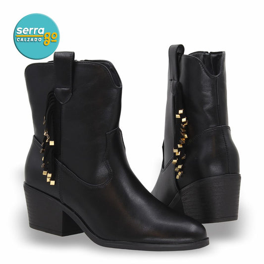 BOTA CAÑA MEDIA DAMA ESTILO JO-13 COLOR NEGRO