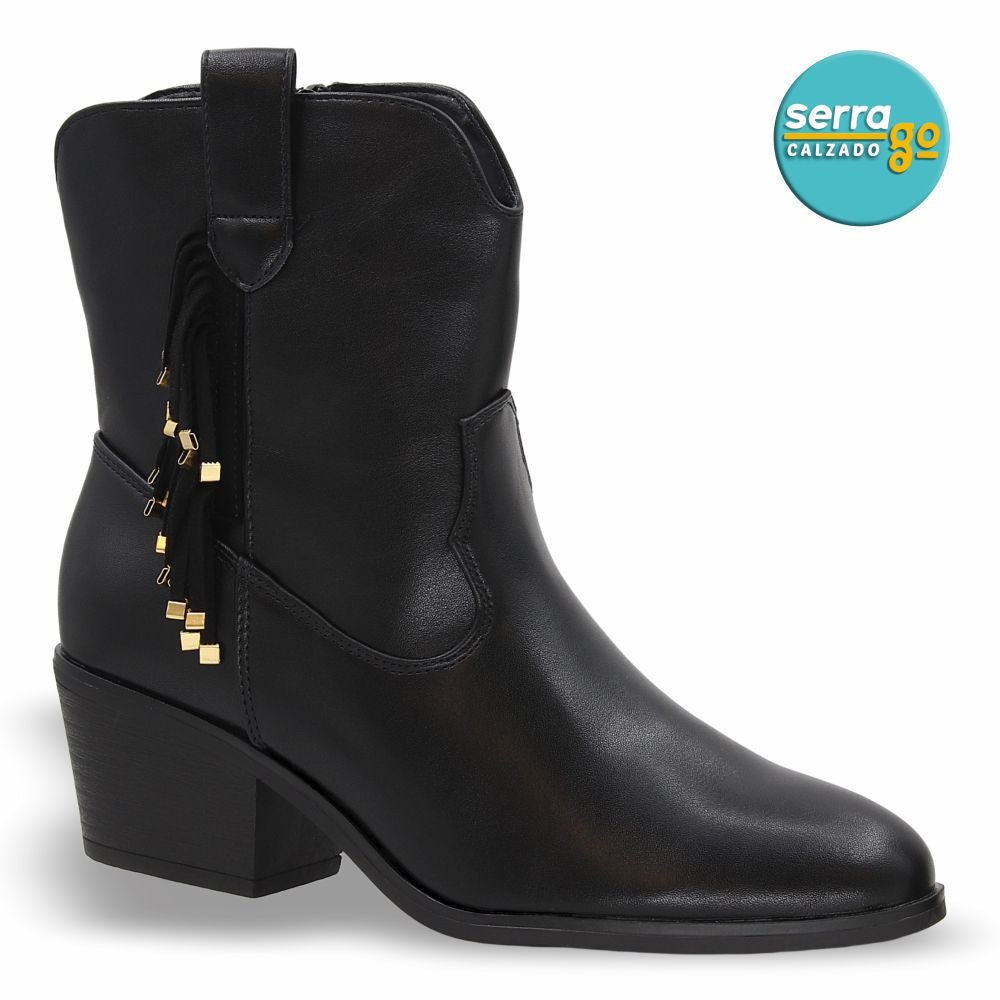 BOTA CAÑA MEDIA DAMA ESTILO JO-13 COLOR NEGRO