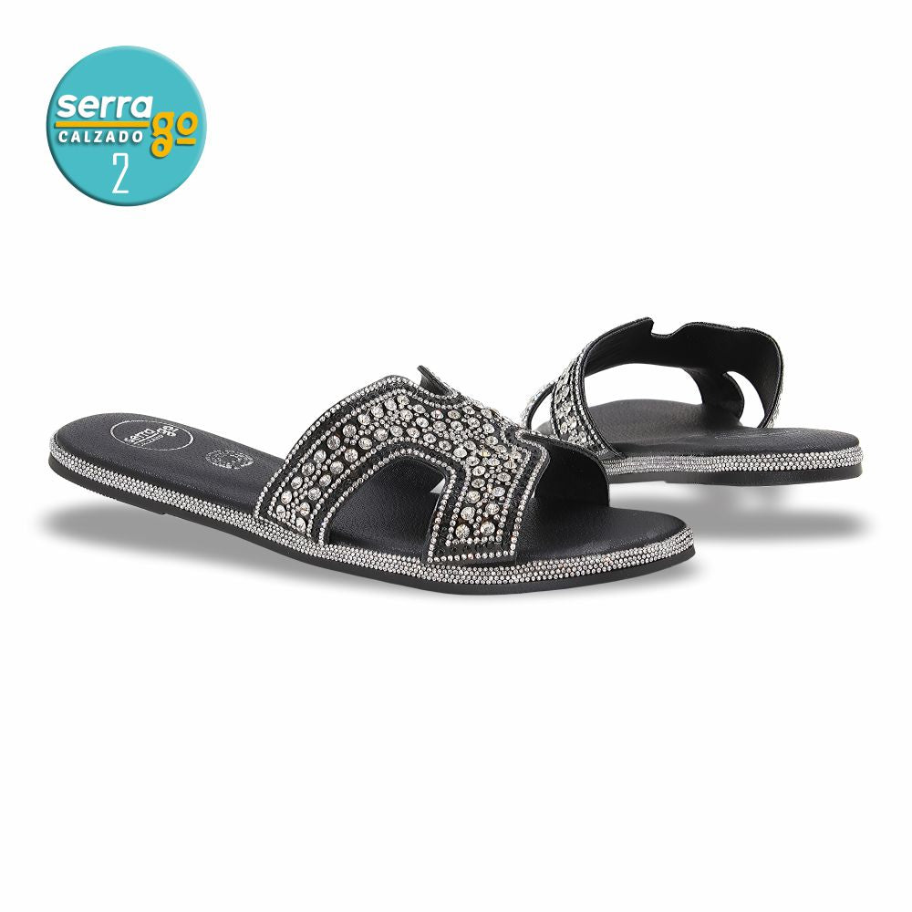 SANDALIA FLAT MOD. H-114 COLOR NEGRO