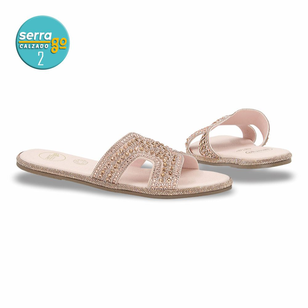 SANDALIA FLAT MOD. H-114 COLOR ORO ROSADO