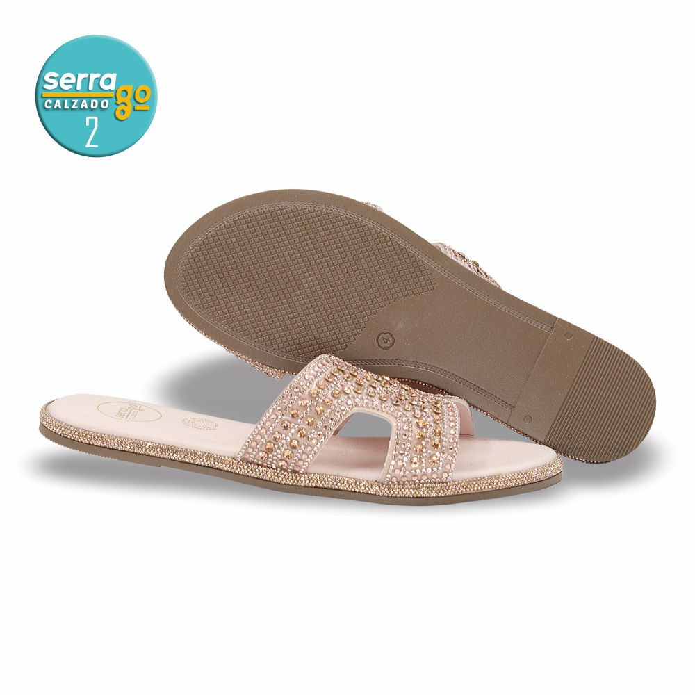 SANDALIA FLAT MOD. H-114 COLOR ORO ROSADO