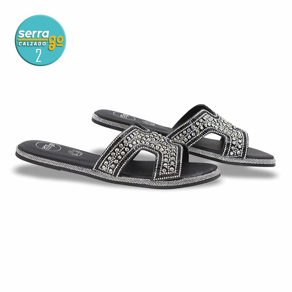 SANDALIA FLAT MOD. H-114 COLOR NEGRO