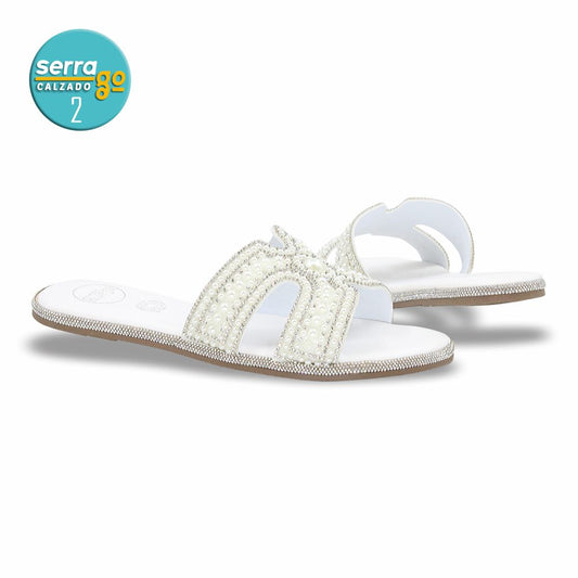 SANDALIA FLAT MOD. H-121 COLOR BLANCO
