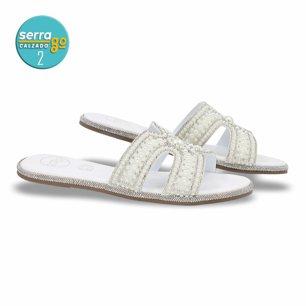 SANDALIA FLAT MOD. H-121 COLOR BLANCO