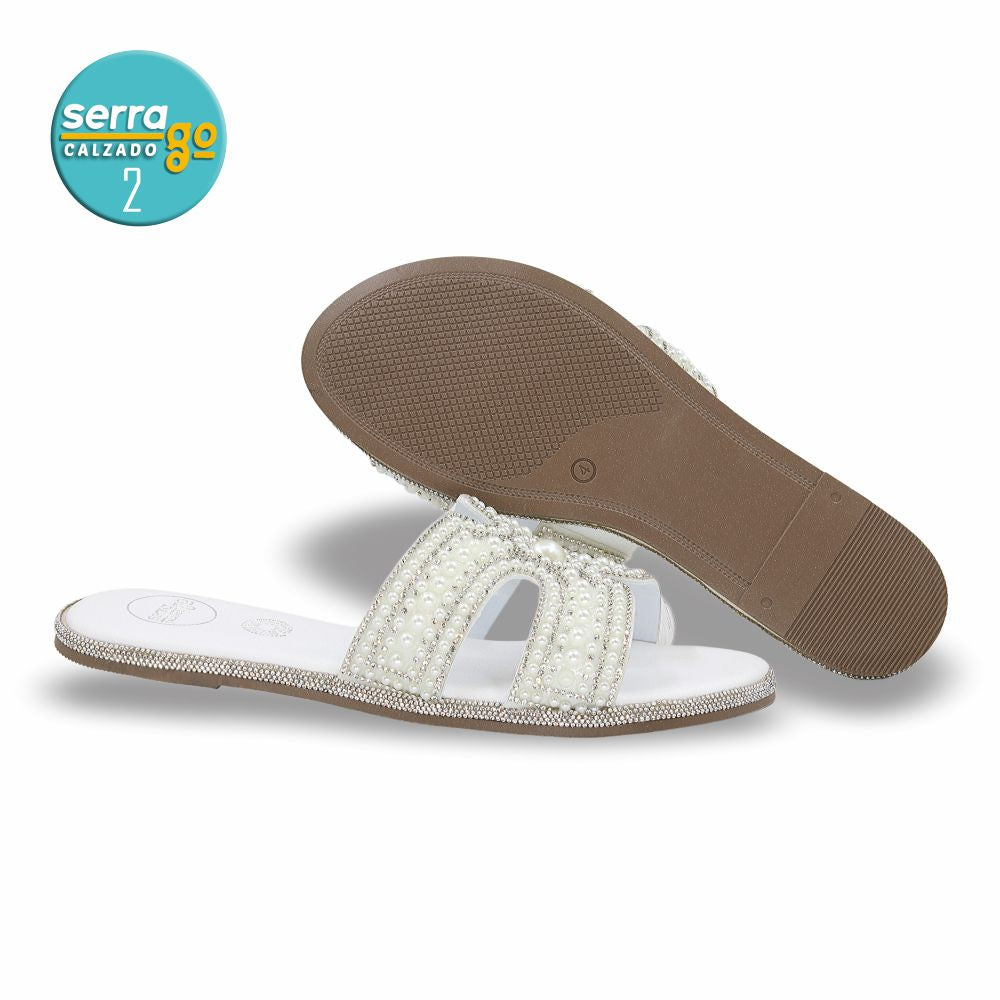 SANDALIA FLAT MOD. H-121 COLOR BLANCO