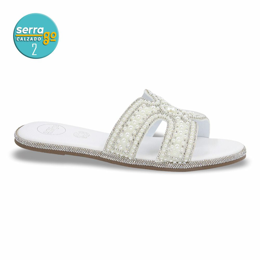 SANDALIA FLAT MOD. H-121 COLOR BLANCO