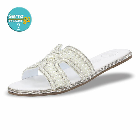 SANDALIA FLAT MOD. H-121 COLOR BLANCO