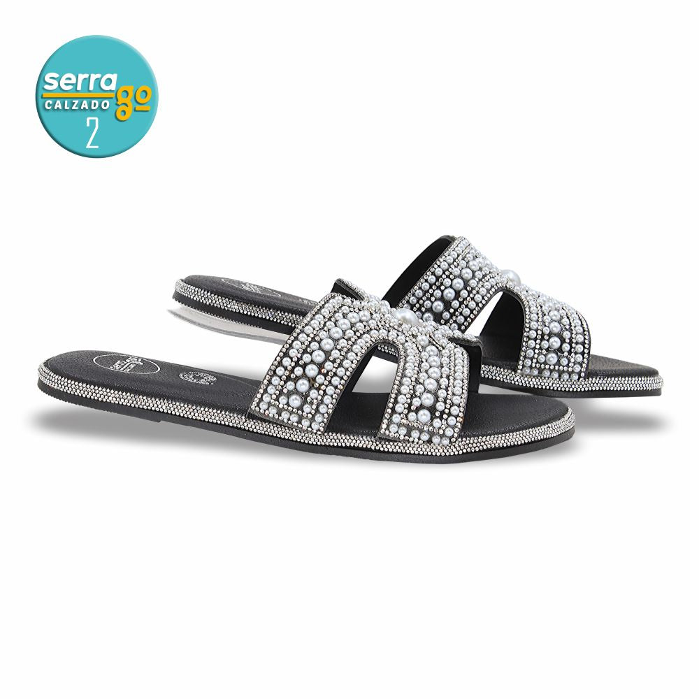 SANDALIA FLAT MOD. H-121 COLOR NEGRO