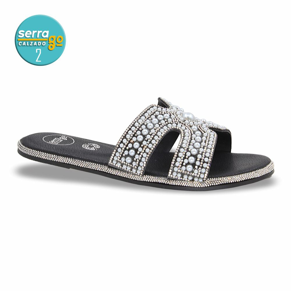 SANDALIA FLAT MOD. H-121 COLOR NEGRO