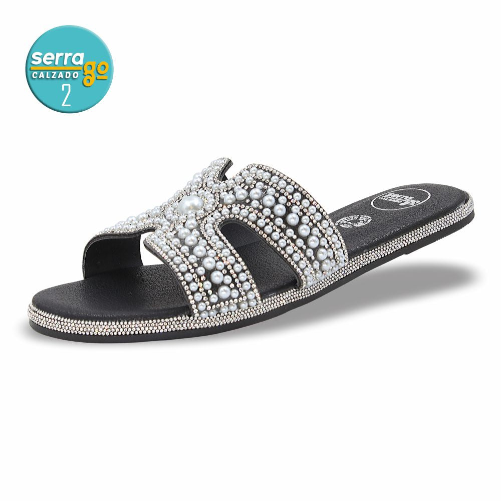 SANDALIA FLAT MOD. H-121 COLOR NEGRO