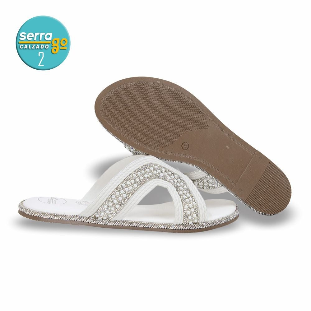 SANDALIA FLAT MOD. H-124 COLOR BLANCO