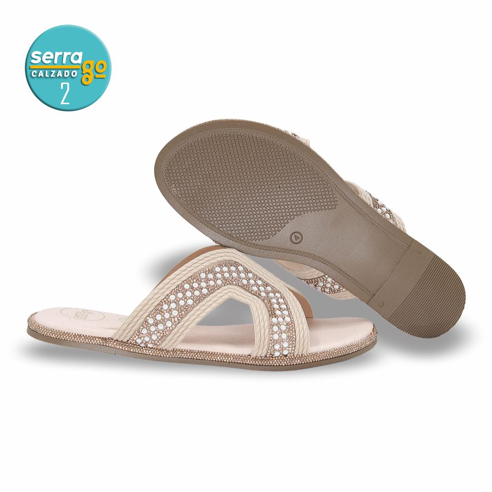 SANDALIA FLAT MOD. H-124 COLOR ORO ROSADO