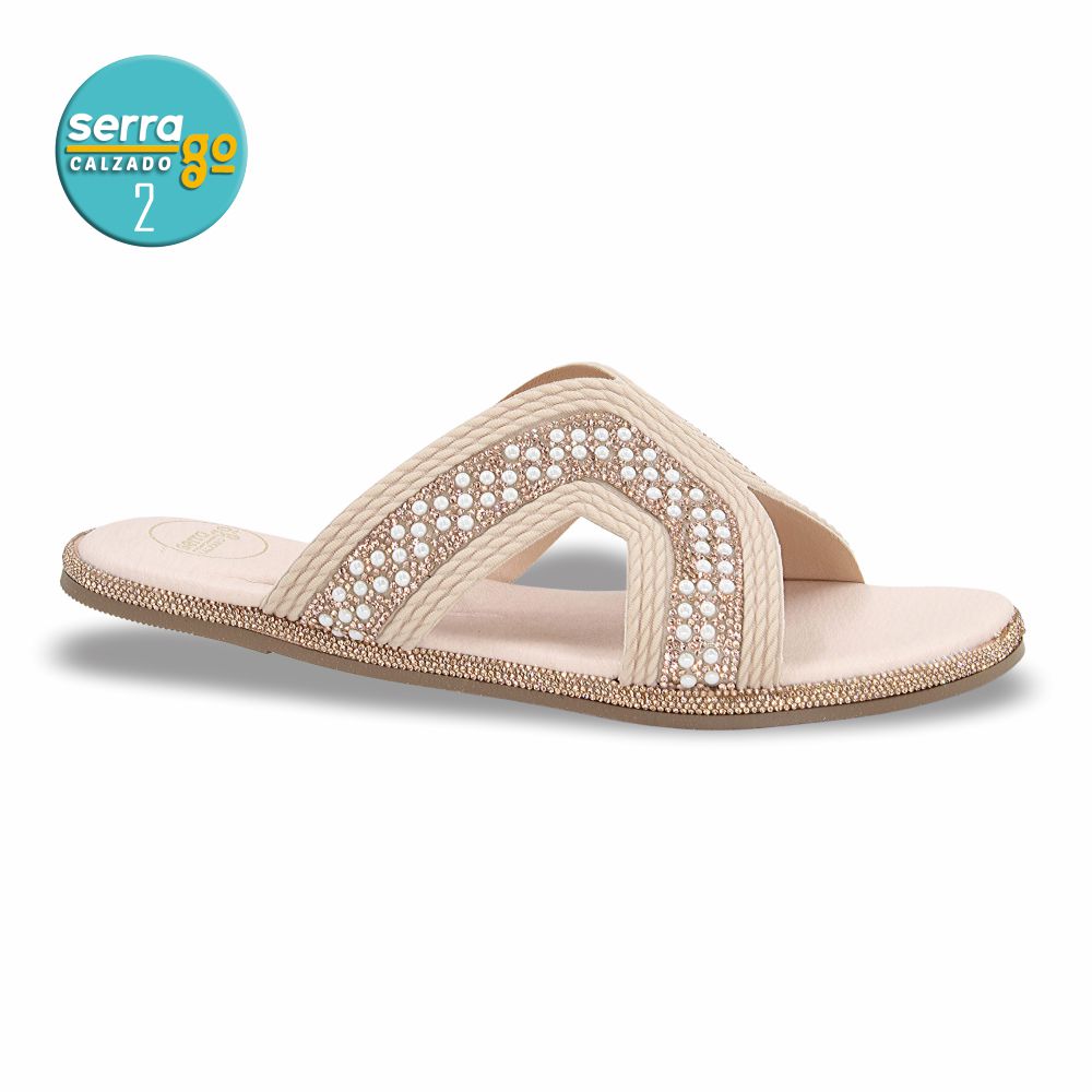SANDALIA FLAT MOD. H-124 COLOR ORO ROSADO