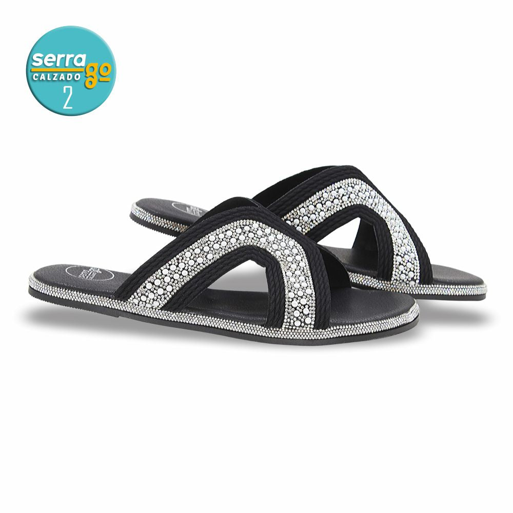 SANDALIA FLAT MOD. H-124 COLOR NEGRO