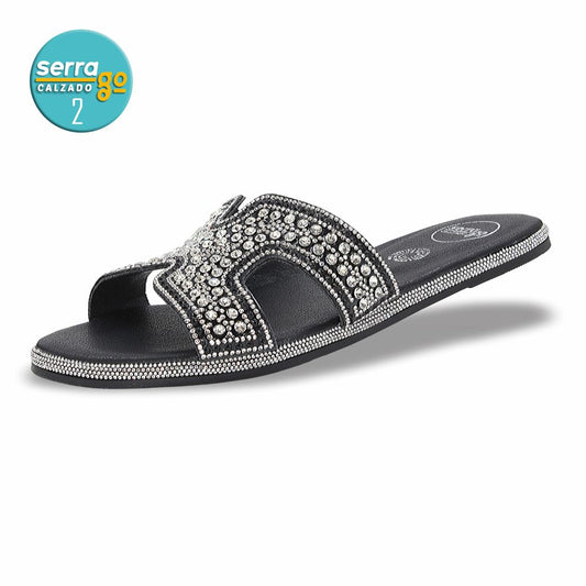 SANDALIA FLAT MOD. H-114 COLOR NEGRO