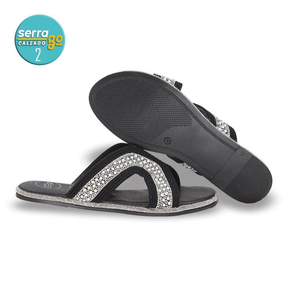 SANDALIA FLAT MOD. H-124 COLOR NEGRO
