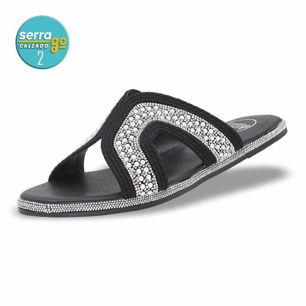 SANDALIA FLAT MOD. H-124 COLOR NEGRO