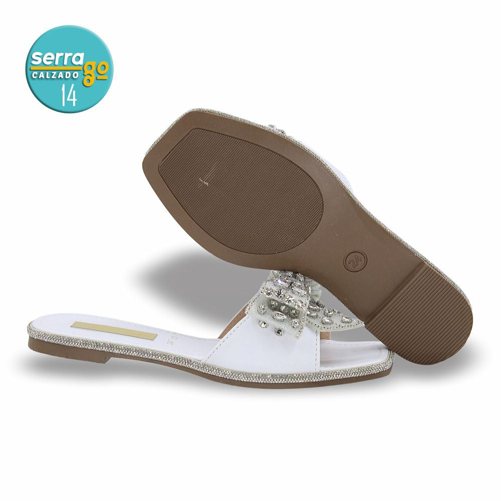 SANDALIA FLAT MOD. 10 COLOR BLANCO