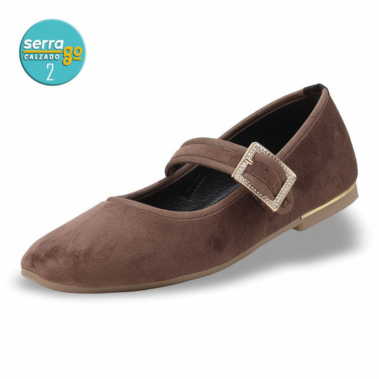 CALZADO FORMAL PARA DAMA TIPO FLAT ESTILO B-821 COLOR CHOCOLATE