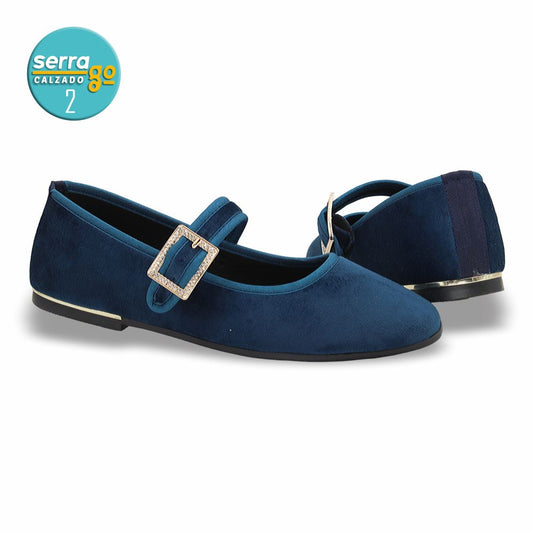 CALZADO FORMAL PARA DAMA TIPO FLAT ESTILO B-821 COLOR AZUL REY