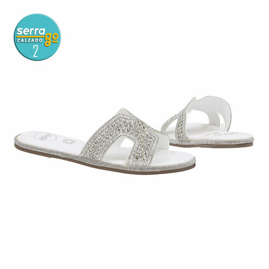 SANDALIA FLAT MOD. H-114 COLOR BLANCO