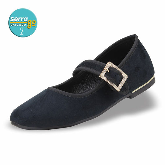 CALZADO FORMAL PARA DAMA TIPO FLAT ESTILO B-821 COLOR NEGRO