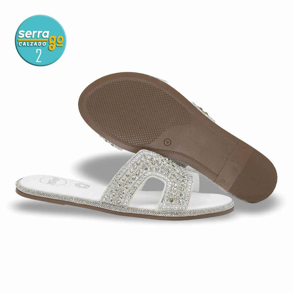 SANDALIA FLAT MOD. H-114 COLOR BLANCO