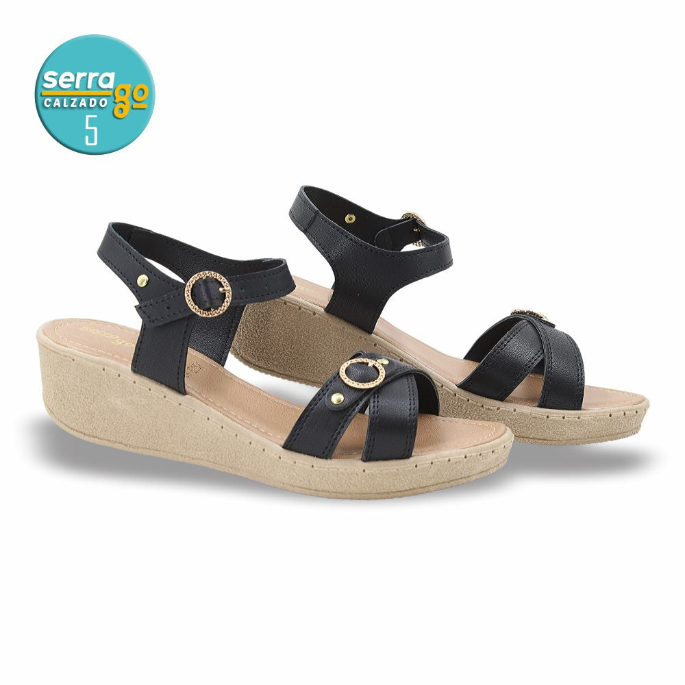 SANDALIA CASUAL DAMA ESTILO 56 COLOR NEGRO