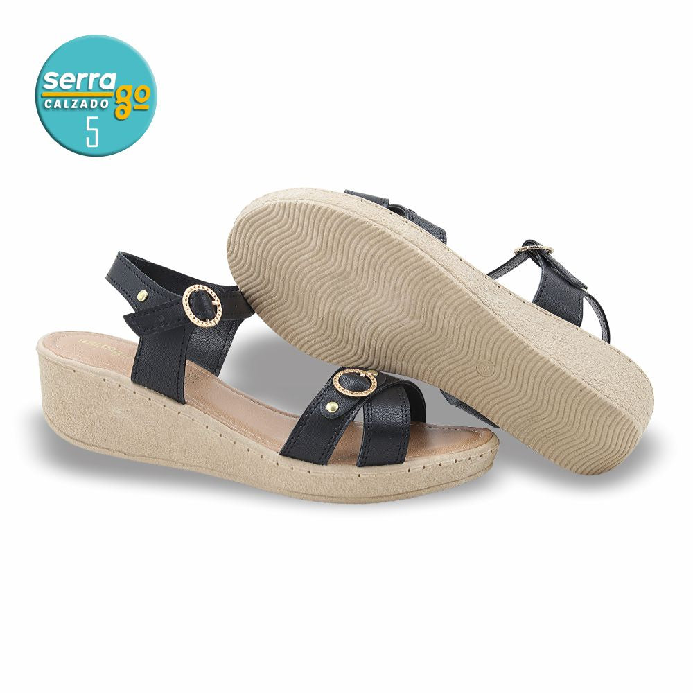 SANDALIA CASUAL DAMA ESTILO 56 COLOR NEGRO