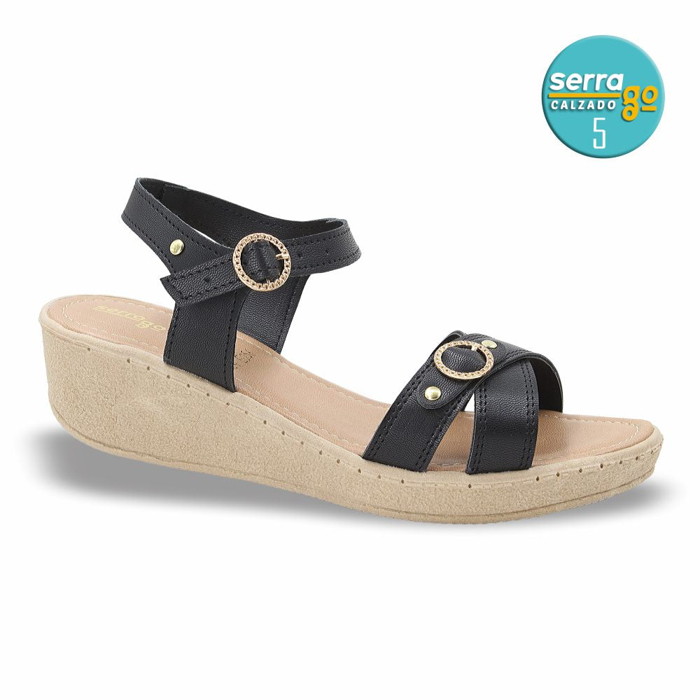 SANDALIA CASUAL DAMA ESTILO 56 COLOR NEGRO